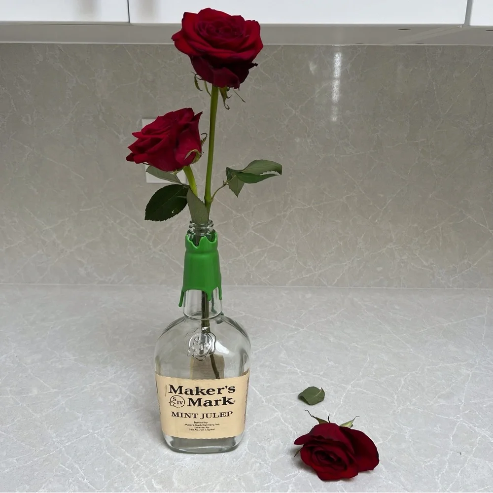 Empty Maker's Mark Mint Julep Green Wax Bottle Kentucky Derby Party Decorations